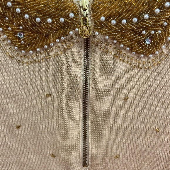 LILLY PULITZER gold beaded knit tank - size M - Picture 10 of 12